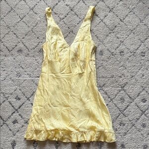 PINK Victoria's Secret Yellow Mini Dress with Ruffle Hem